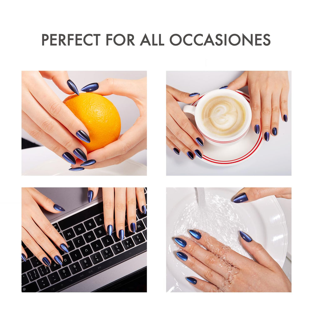 VSALON nails in hand showing size and scale, easy-to-fit beginner-friendly benefit