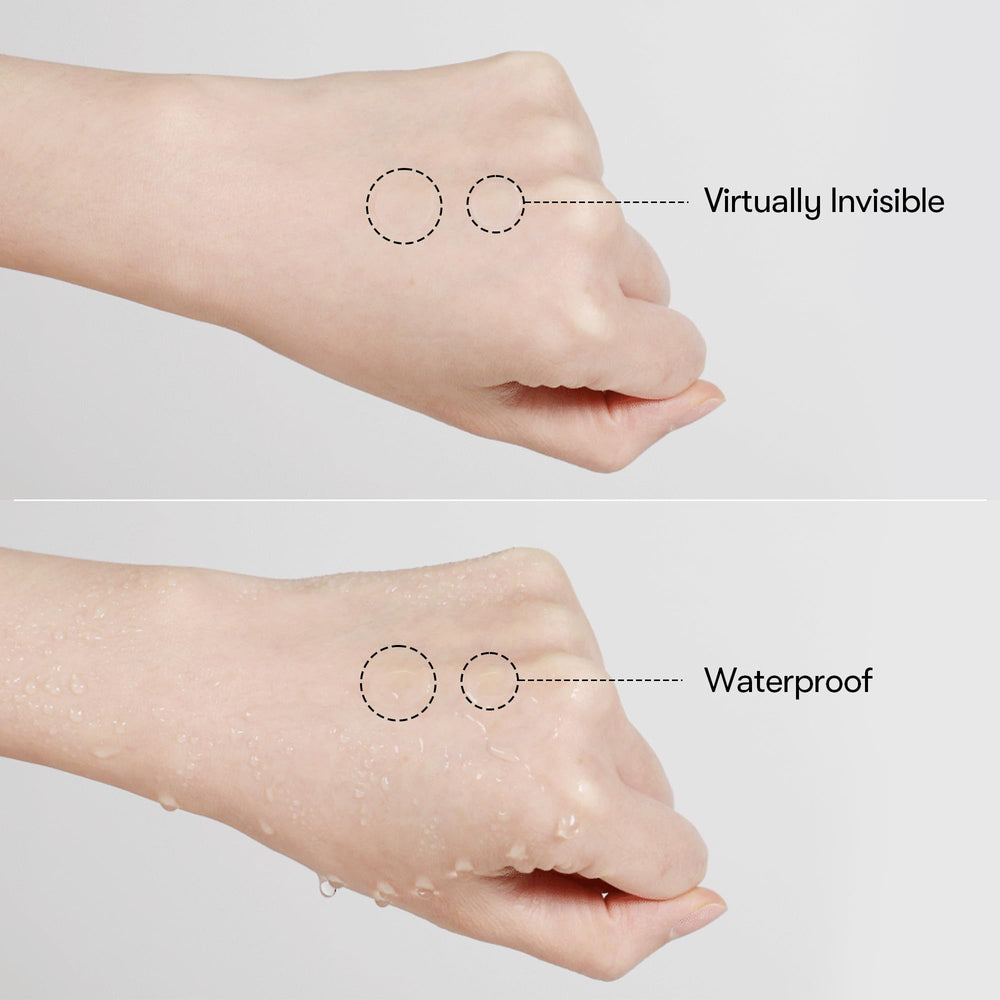 VT COSMETICS patch applied to cheek demonstrating invisible protection and calming effect