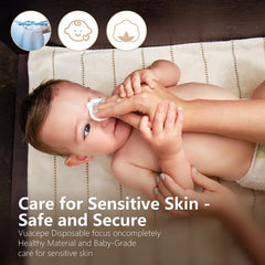 vuacepe single towel flat lay highlighting soft cotton-like fiber and lint-free finish benefit