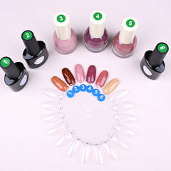 Vukasi flatlay with swatch wheels and polish set for catalog and social photos