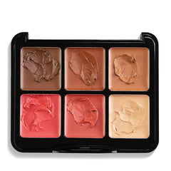 W7 palette being applied with brush for smooth, natural blending benefit