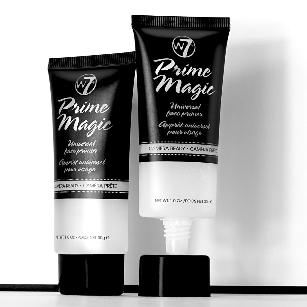 W7 Prime Magic Face Primer front packaging showing tube and branding, clear base for flawless application