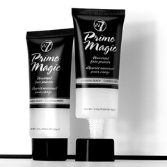 W7 Prime Magic Face Primer front packaging showing tube and branding, clear base for flawless application