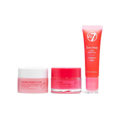 W7 front packaging showing the strawberry lip care gift set, attractive presentation benefit