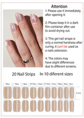 Wahrshei layout of 20 gel stickers with file, stick, and sealing strip for easy application