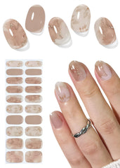 Wahrshei front packaging showing 20 gel nail strips and included tools for quick application