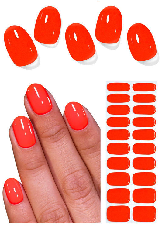 Wahrshei front packaging showing neon orange gel strips and brand name, vibrant summer color