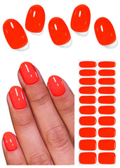 Wahrshei front packaging showing neon orange gel strips and brand name, vibrant summer color