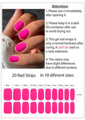 Wahrshei Neo Pink close-up of gel strip texture highlighting glossy finish