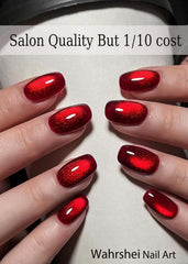 Wahrshei strips applied on natural nails showing cured finish and durable stylish look