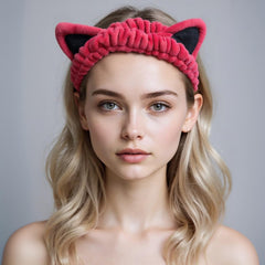 Waliah headband on hand for size comparison showing stretch and fit benefit