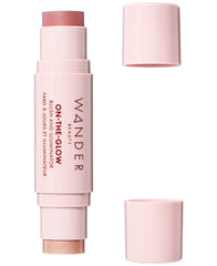 Wander Beauty front view of dual-ended stick showing compact design and travel ease