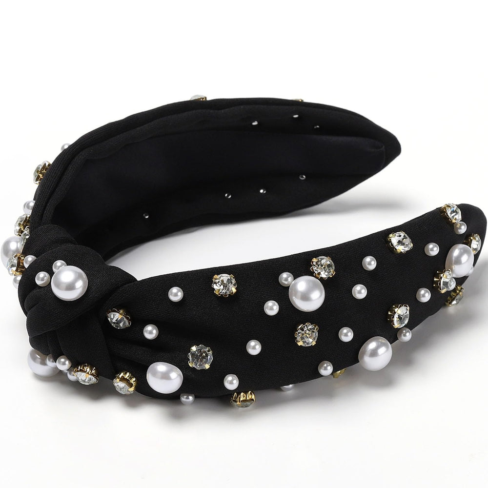 Close-up of WantGor pearls and rhinestones detailing durable beading and luxury sparkle