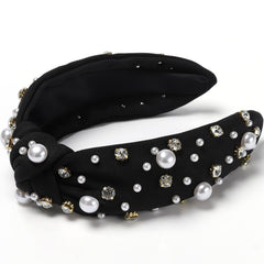 Close-up of WantGor pearls and rhinestones detailing durable beading and luxury sparkle