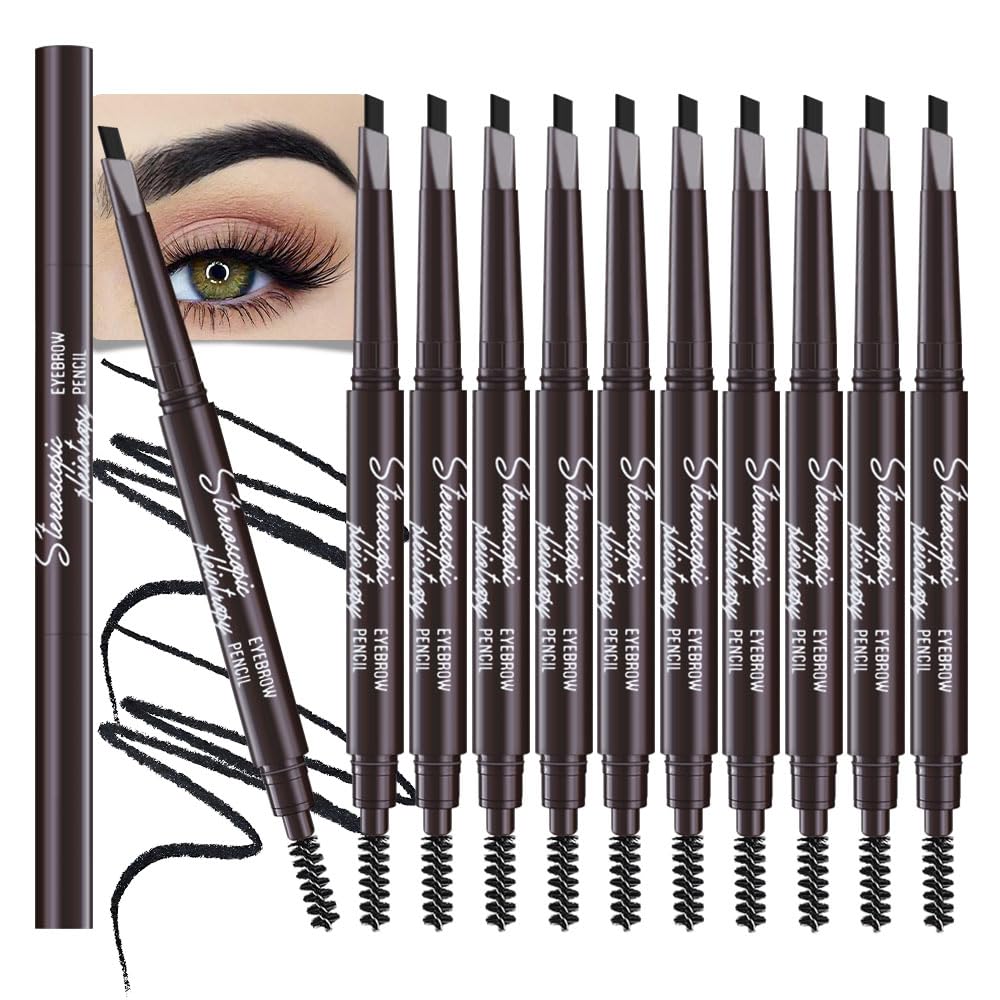 WanTuoluo front view of 12-piece retractable brow pencils showing compact pack — versatile set