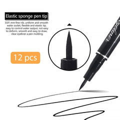 WanTuoluo ink stroke swatches on arm showing deep matte black and quick-dry benefit