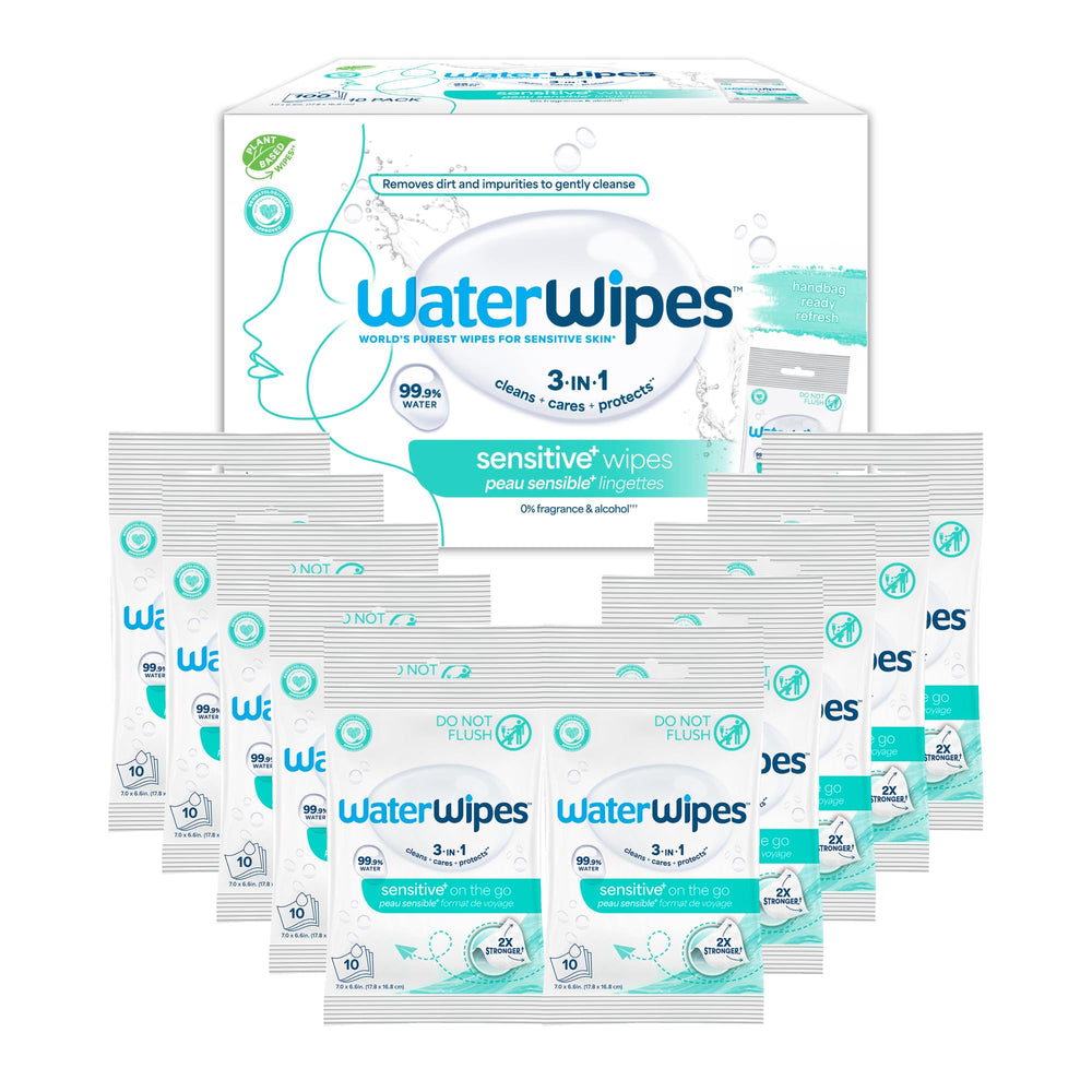 WaterWipes front pack view showing product and clean design benefit
