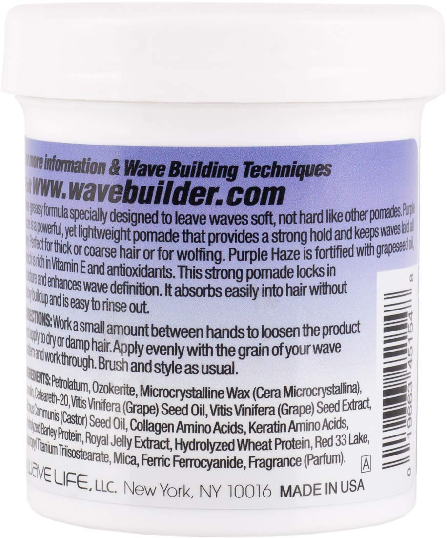 WAVEBUILDER Purple Haze on bathroom shelf ready for daily wave routine