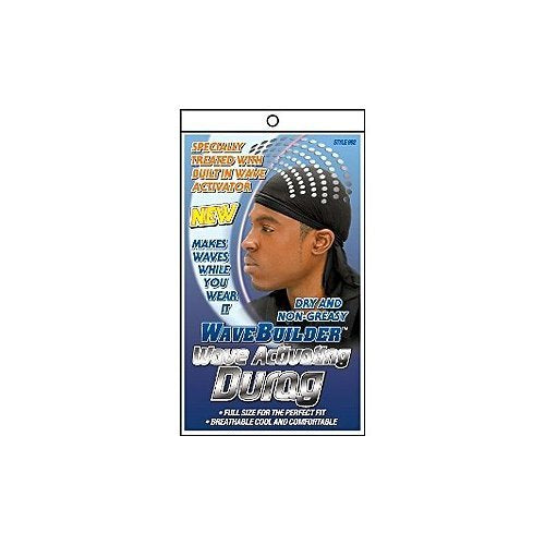 WAVEBUILDER durag front view showing smooth hold and wave activation
