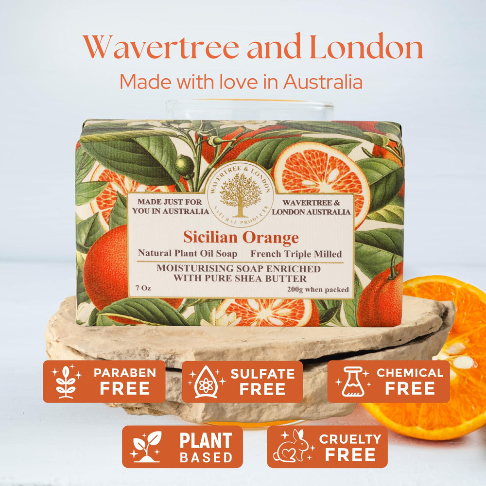Wavertree & London bar close-up reveals triple-milled texture and durable finish
