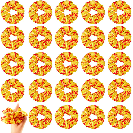 Waydress front packaging of 24 softball scrunchies shows bulk value and bright color