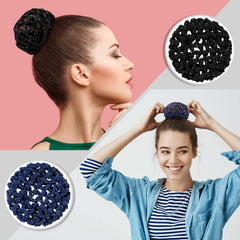 Waydress on model wearing bun cover for dance, neat professional look