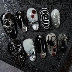 WBRRFJJ front packaging showing 30pc set and silver spider web nails for quick glam