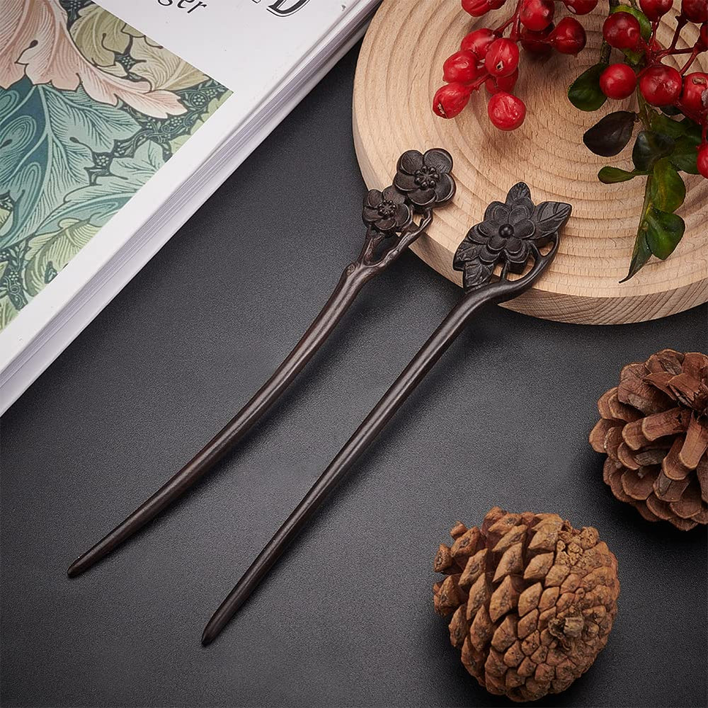 WEBEEDY hair stick beside ruler showing 18cm length for secure bun support