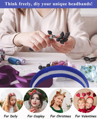 Wecoe royal blue headband worn by a woman demonstrating comfortable all-day hold