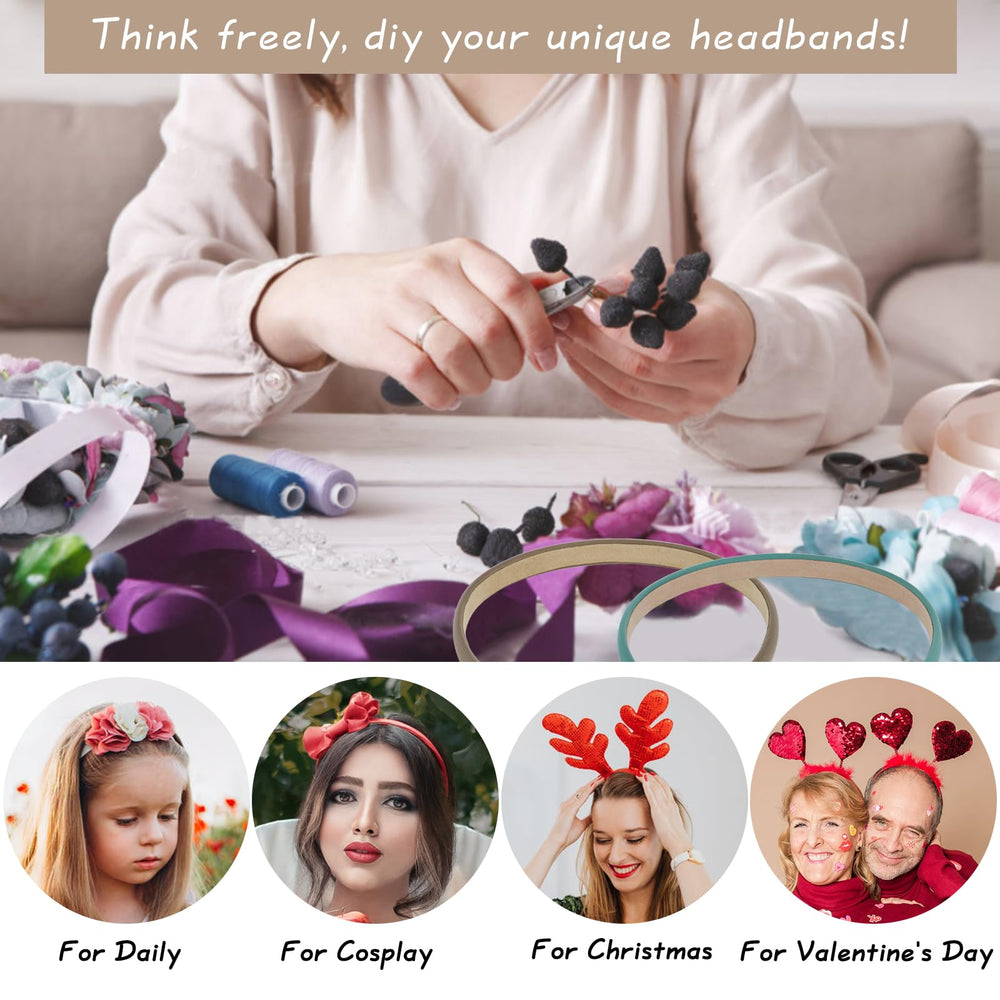 Wecoe headband next to ruler showing size and flexible fit for most heads