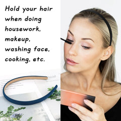 Wecoe headband worn on model side profile demonstrating comfortable all‑day wear