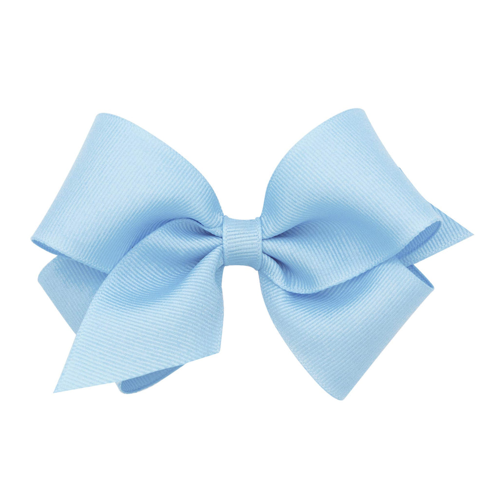 Wee Ones Millennium Blue bow front view showing neat ribbon and shape benefit: classic look