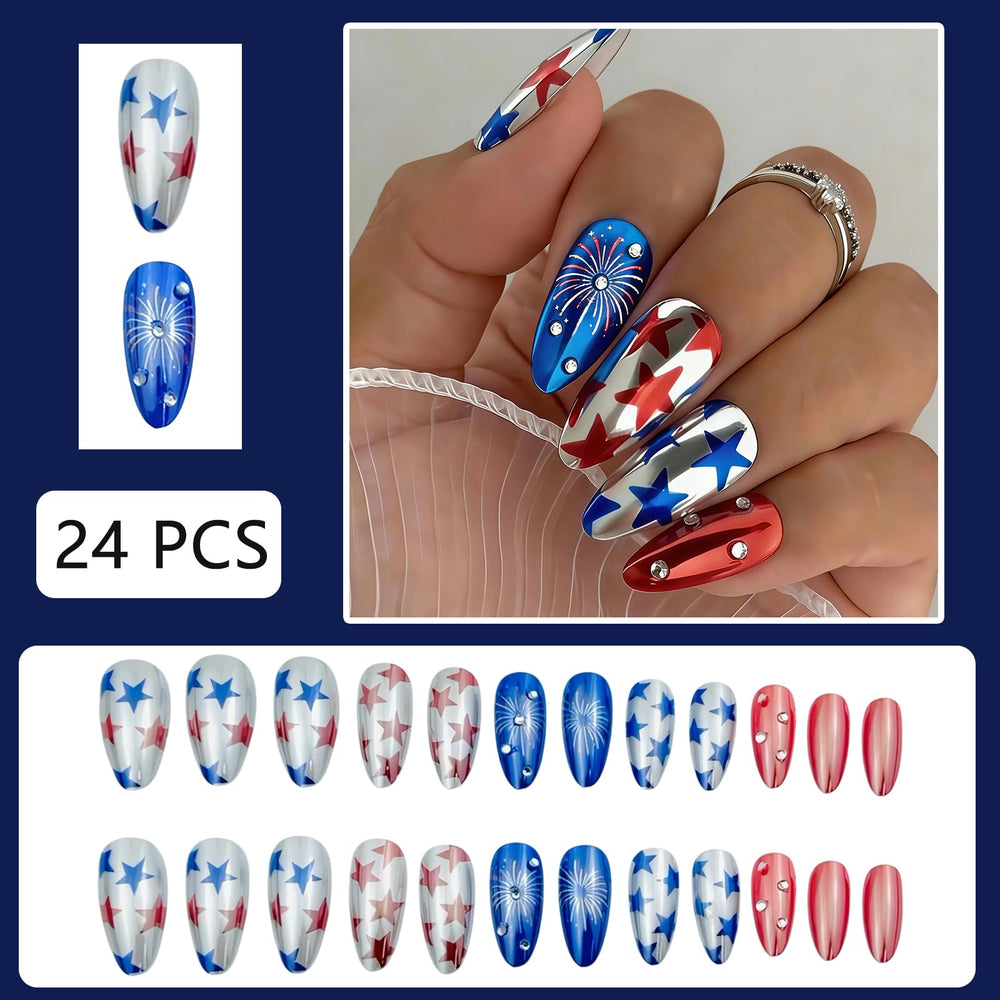 WEIXIWUYU almond-shaped nails arranged to show size range for better fit