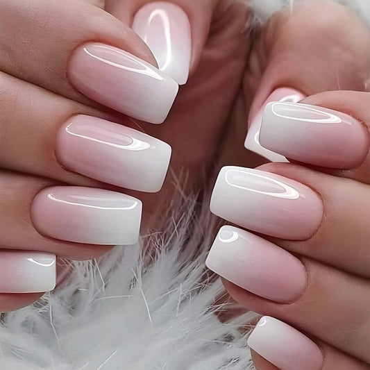 WEIXIWUYU front packaging showing full 24-piece ombre French tip set and accessories