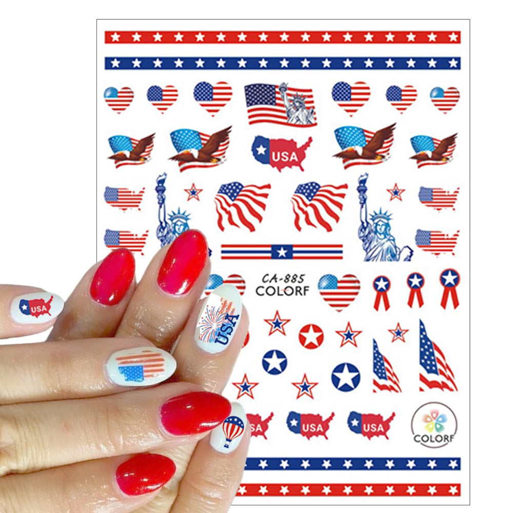 WEIXIWUYU decals applied on acrylic nails showing quick festive manicure benefit