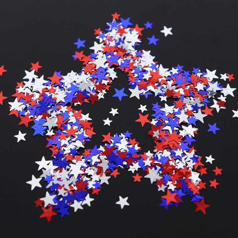 WEIXIWUYU stars applied on manicure demonstrating instant patriotic sparkle effect