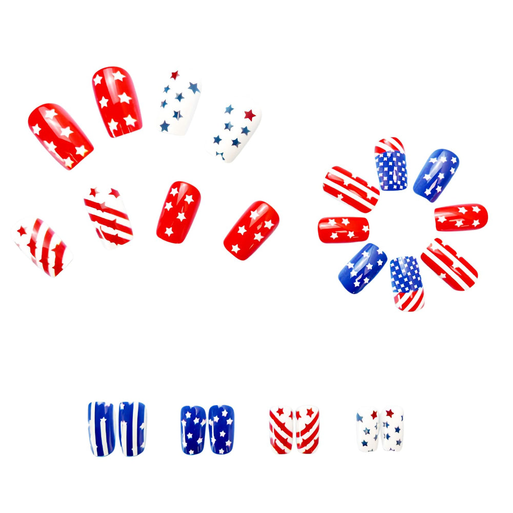 WEIXIWUYU worn on hand short square nails for a comfortable festive look