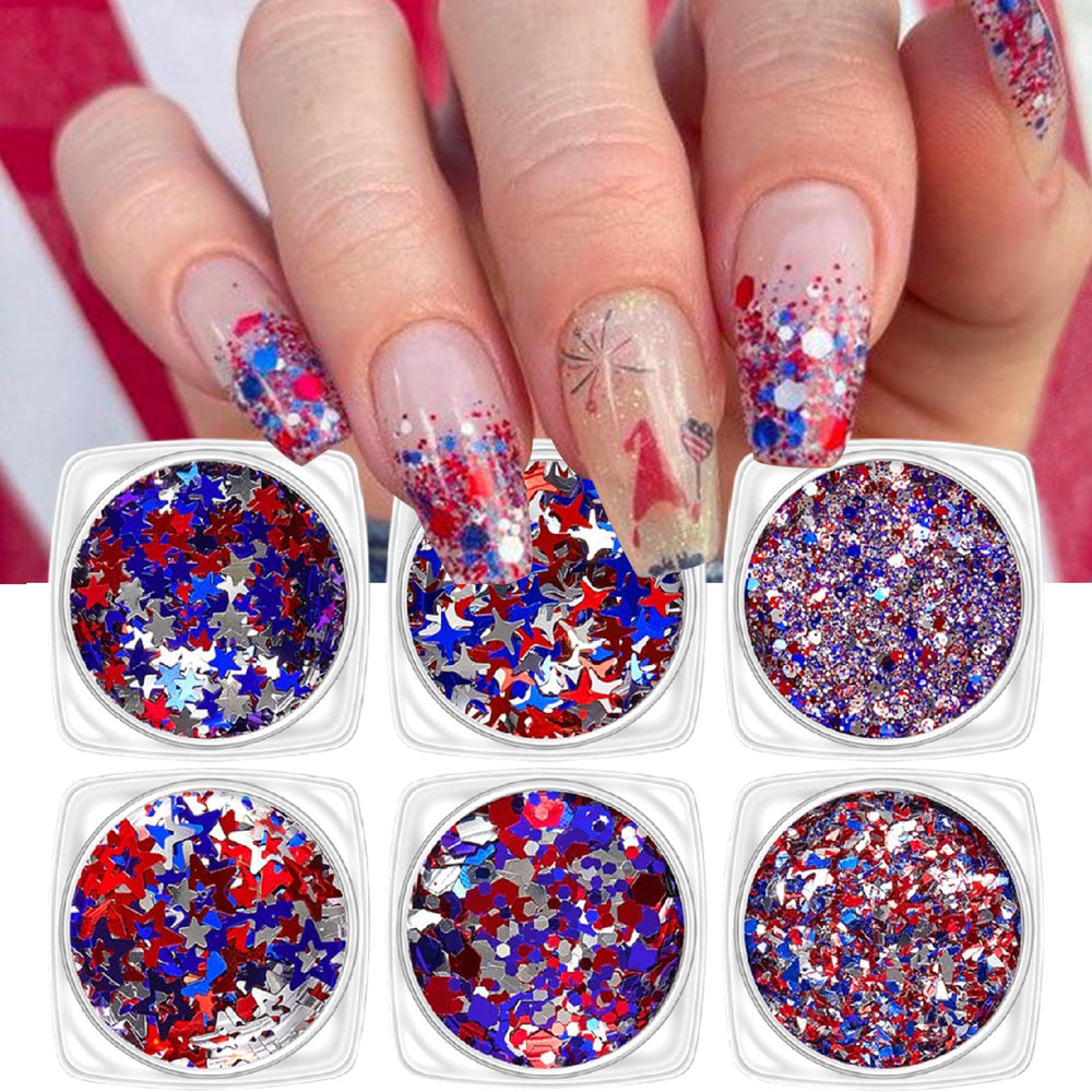WEIXIWUYU open box displaying red blue silver star flakes for quick selection