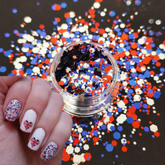 WEIXIWUYU star sequins on finished nail manicure adding festive sparkle