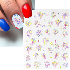 WEIXIWUYU stickers applied on a press-on nail demonstrating quick application