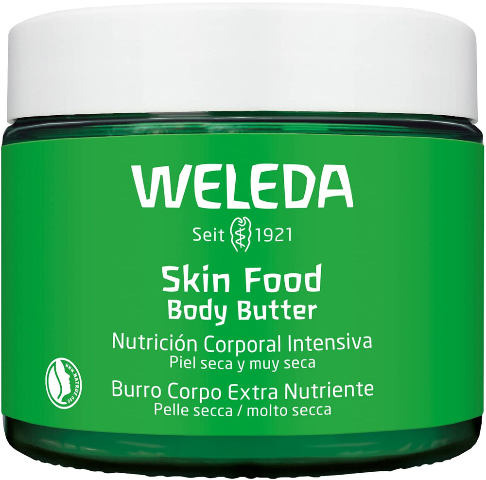 Weleda Skin Food body butter front jar showing label and size benefits