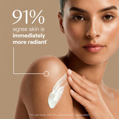 Weleda Skin Food dispensing lotion from pump illustrating easy application benefit