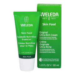 Weleda Skin Food front tube showing label and compact size, nourishing on the go