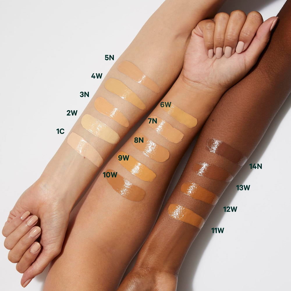 Well People application on cheek demonstrating visible evening and hydration