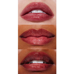 Well People lip oil texture swipe showcasing glossy, non-sticky hydration benefit