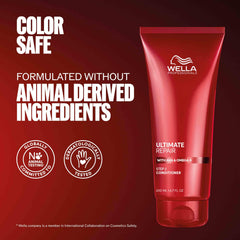 Wella Professionals bottle beside common items to show 16.9 fl oz size for scale