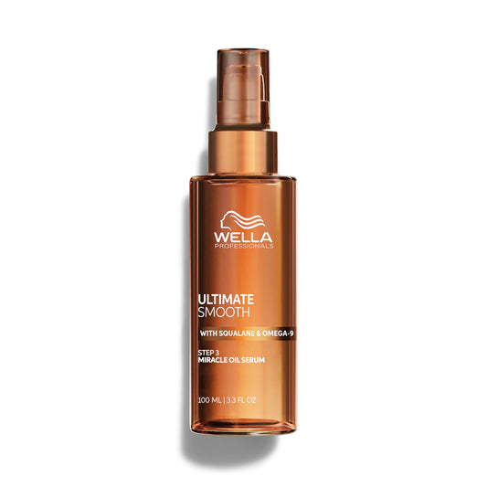 Wella Professionals bottle front view showing sleek packaging and brand benefit