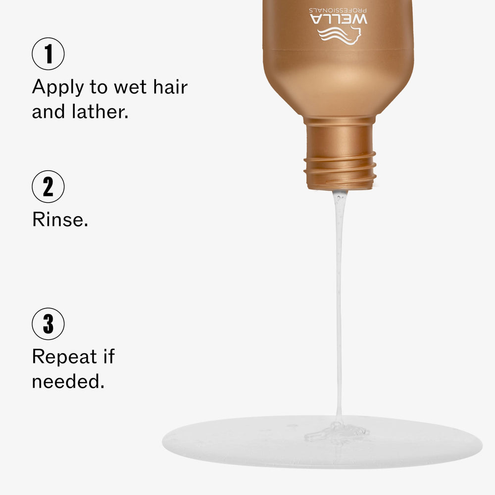 Wella Professionals label close-up showing Metal Purifier and product details