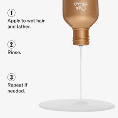 Wella Professionals label close-up showing Metal Purifier and product details