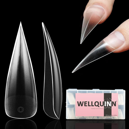 Wellquinn front packaging showing full 300-piece nail kit and quick benefit